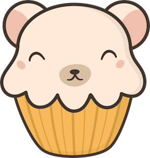 Kawaii Cute Polar Bear Cupcake Magnet