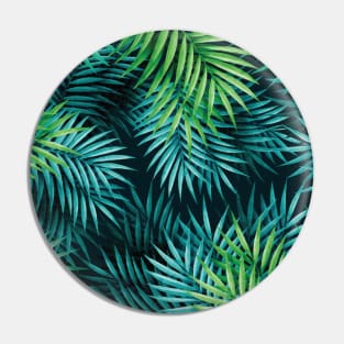 Tropical Green And Blue Botanical Palm Leaves Pin