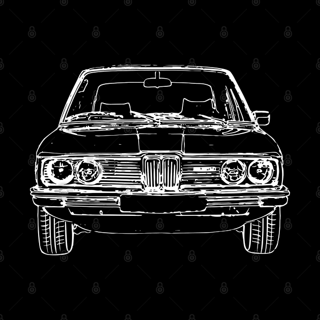 White E12 Car Sketch Art by DemangDesign