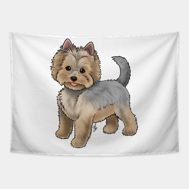 Dog - Yorkshire Terrier - Blue and Tan Puppy Cut Tapestry by Jen's Dogs Custom Gifts and Designs