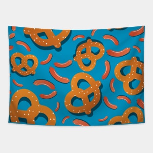 Pretzel and Sausage pattern Tapestry