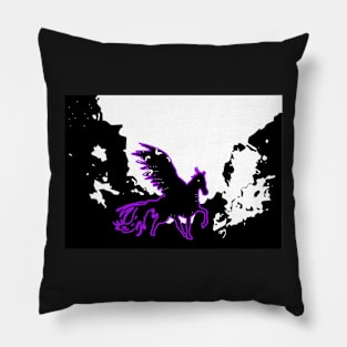 Purple Pegasus Print Pillow