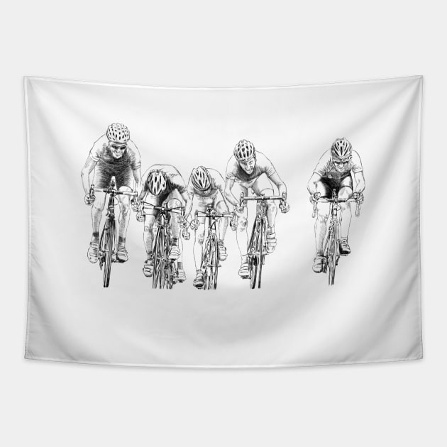 Racing bike race Tapestry by sibosssr