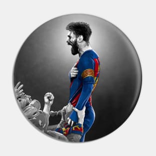 Leo Messi -  Barcelona Champions League - Football Artwork Pin