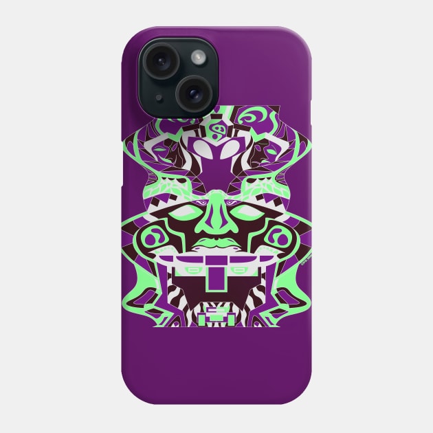 the kaiju monster totem in alien mandala ecopop Phone Case by jorge_lebeau