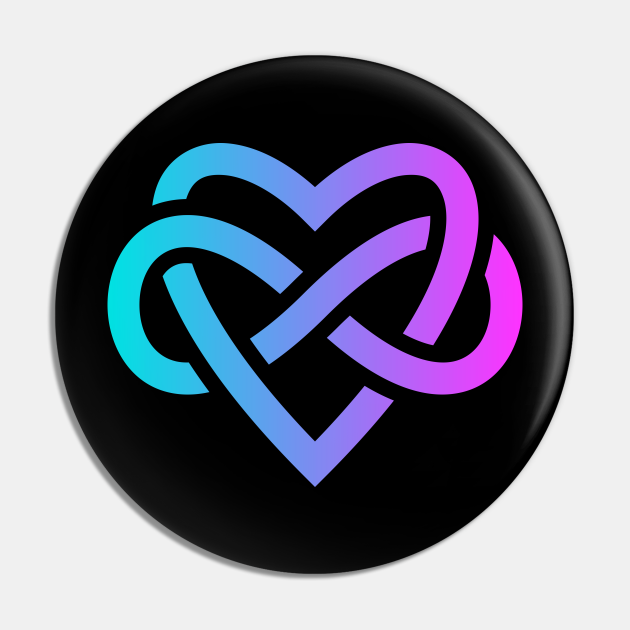Polyamory Infinity Heart Symbol Trippy Polyamorous Throuple Polyamory