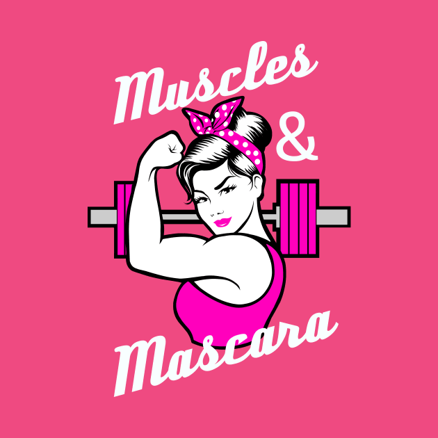 Muscles and Mascara barbell girl by TimAddisonArt