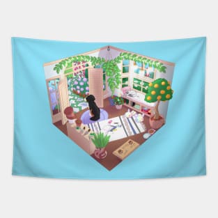 LoFi Rainy Day Sunroom Tapestry