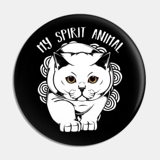 British Shorthair - My Spirit Animal - Cute Line-Art Cat Pin