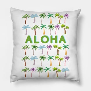 Aloha - Palm Tree Pattern Design Hawaii Lovers Pillow