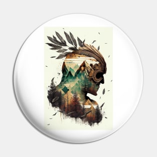 Greek Spartan Double Exposure Pin