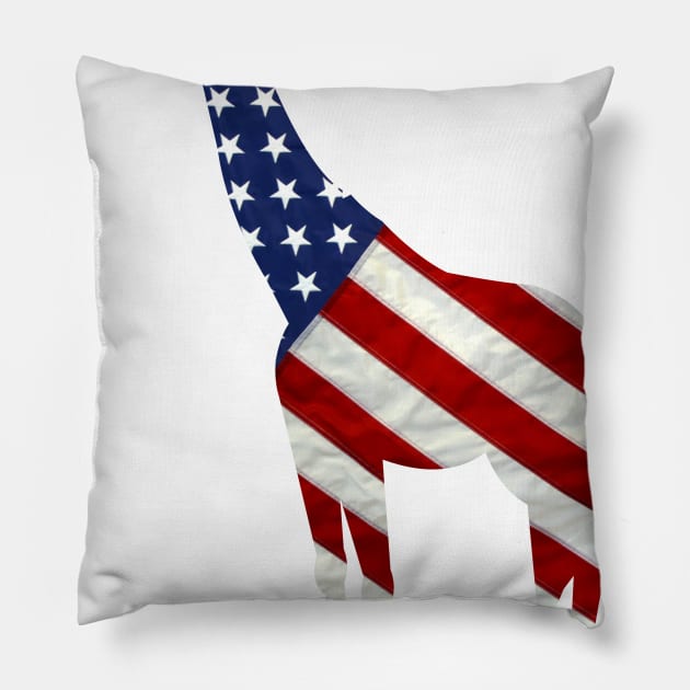 Giraffe Independence Day Boys Girls 4th Of July Pillow by chrizy1688