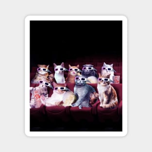 Cats With 3D Glasses Watching 3D Film Magnet