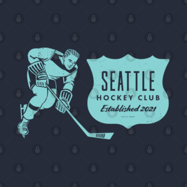 Discover Vintage Hockey - Seattle Kraken (Blue Seattle Wordmark) - Seattle Kraken - T-Shirt