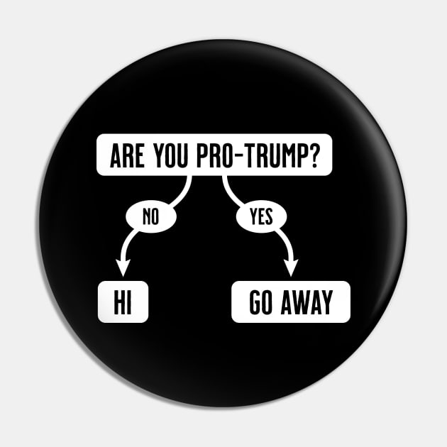 Are You Pro-Trump- Funny Anti-Trump Flowchart Pin by tommartinart