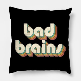 Vintage Bad Rainbow Letters Distressed Style Pillow