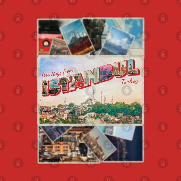 Greetings from Istanbul in Turkey Vintage style retro souvenir by DesignerPropo