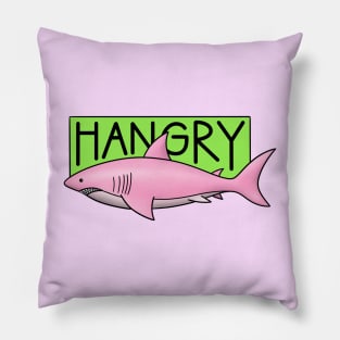 Hangry Shark Pink Pillow