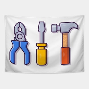 Pliers, Hammer And Screwdriver Tapestry