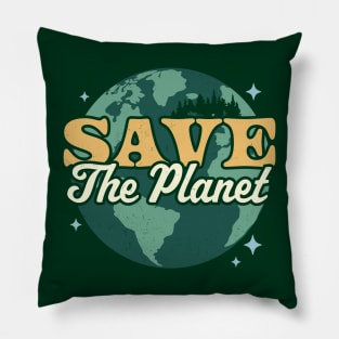 Save The Planet - Environmental Retro Vintage Earth Day Pillow