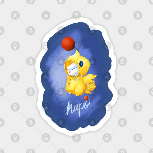 Say Kupo! A cute moogle dressed as a chocobo from Final Fantasy 14 Magnet by SamInJapan