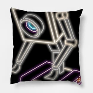 Neon Butter Robot Top Left Pillow