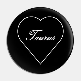 Taurus Zodiac Heart Pin