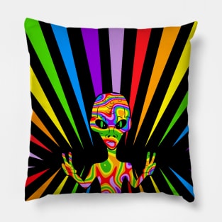 Funny Alien We Come In Peace Pillow