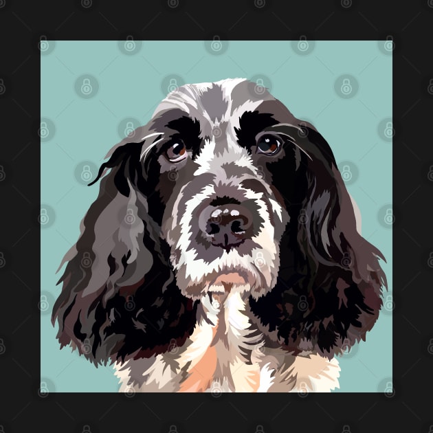 Nancy the black and white Cocker Spaniel by NattyDesigns