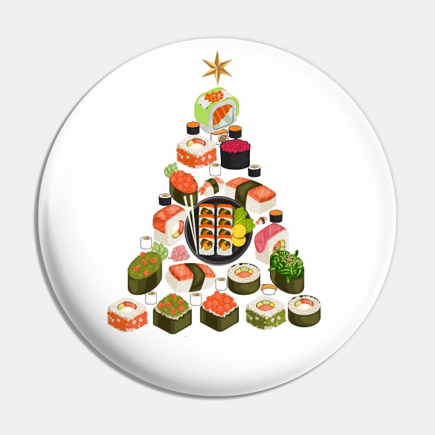 Sushi Christmas Tree Pin by FERRAMZ