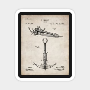 Boat Anchor Patent - Sailing Sailor Lake House Art - Antique Magnet