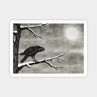 Crow in the Snow Magnet