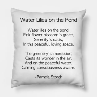 Water Lilies on the Pond Poem Pillow