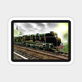 "Lord Nelson" Antique Steam Locomotive [Digital Drawing] Magnet