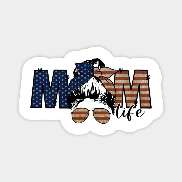 Mom life messy bun Magnet by Hany Khattab