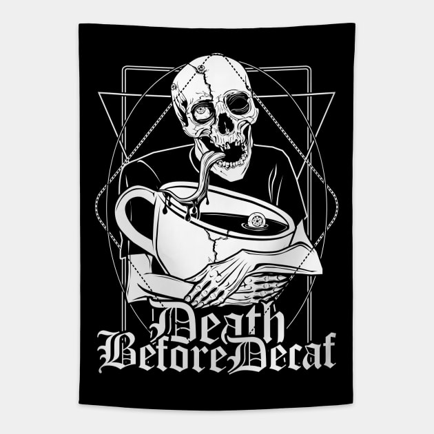 Death Before Decaf Tapestry by Von Kowen
