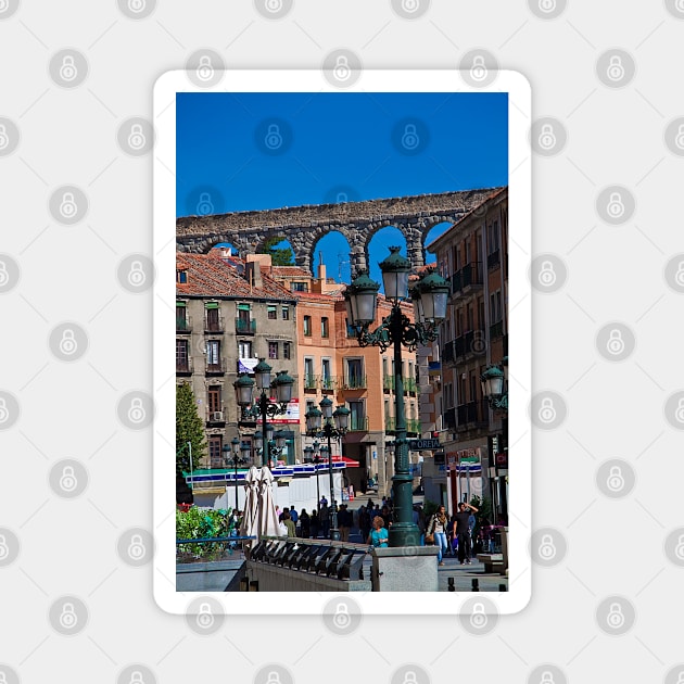 Spain. Segovia. Roman aqueduct over the town. Magnet by vadim19