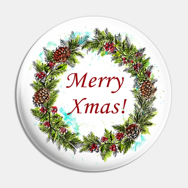 Merry Christmas wreath Pin by rachelsfinelines