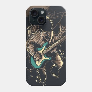 Astronaut with guitar Phone Case