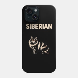 Siberian Cat Silhouette Siberian Cat Lover Phone Case