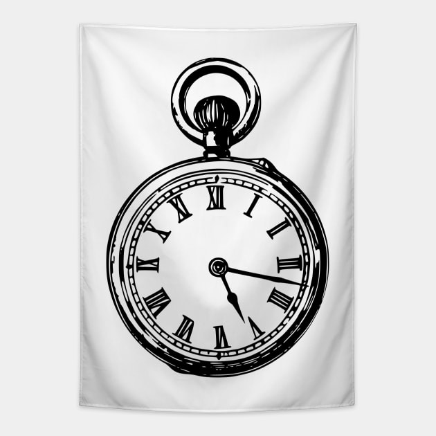 Vintage Pocket Watch Tapestry by Vintage Boutique