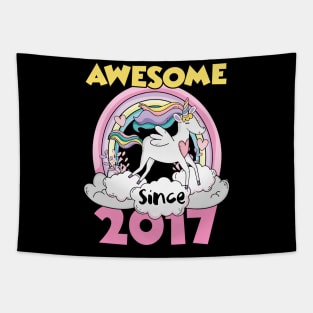 Cute Awesome Unicorn 2017 Funny Gift Pink Tapestry