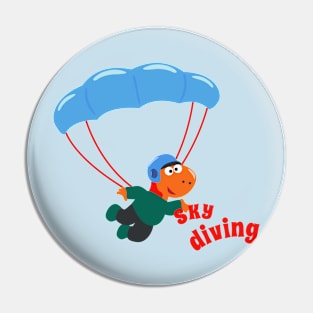 Vector illustration of a cute skydiver. Pin