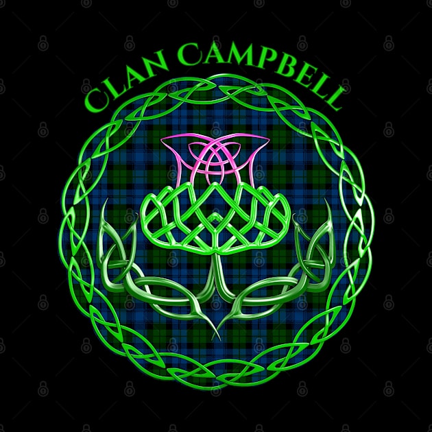 Campbell Scottish Tartan Celtic Thistle by CelticFlame