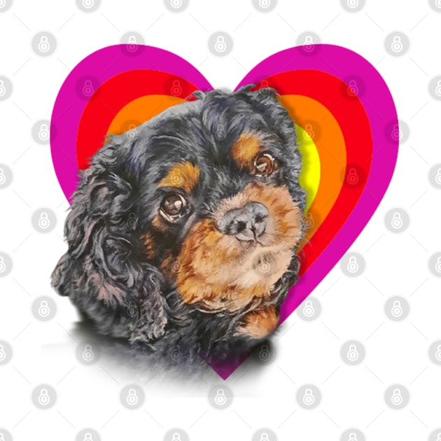 Big brown eyed Cavalier King Charles spaniel by StudioFluffle