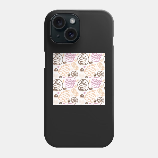 Pink Beige One Line Shapes Phone Case by OneLook