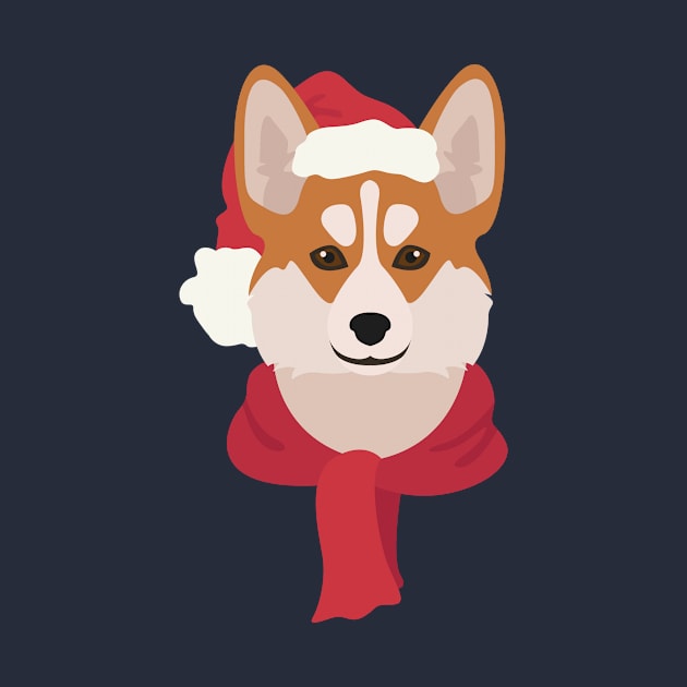 Christmas Pembroke Corgi Dog Face by JunkyDotCom