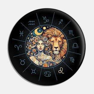 ZODIAC Leo - Astrological LEO - LEO - ZODIAC sign - Van Gogh style - 6 Pin