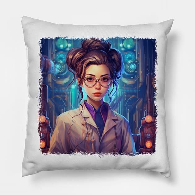 Anime cute girl Pillow by Evgeny