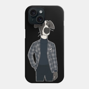 Adorable Italian greyhound sporting a super dapper mens suit Phone Case